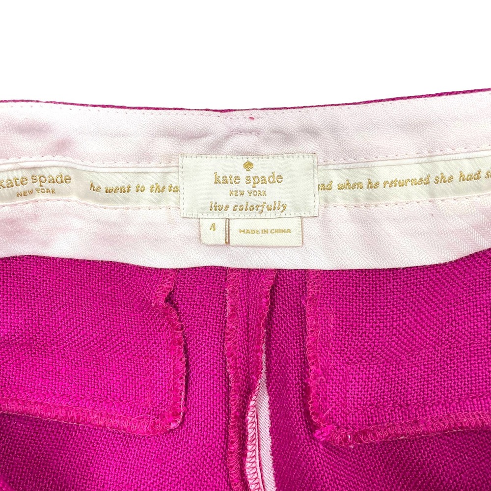 Kate Spade Stargazer viscose hot pink pants Sz 4 magenta fuchsia pink - Picture 5 of 9